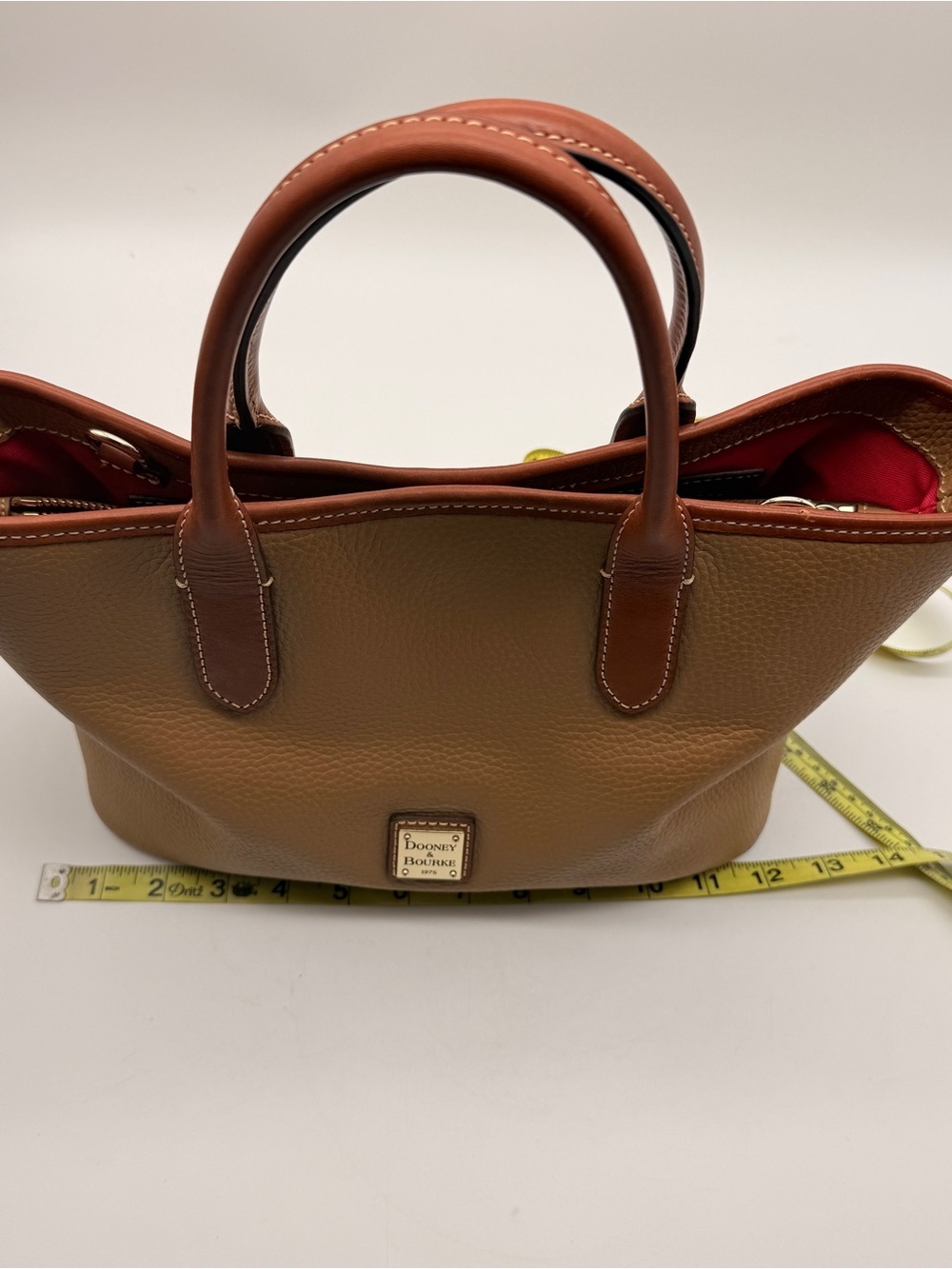 Dooney & Bourke Pebble Leather Brielle Satchel Tote Bag Caramel Brown NWOT - Picture 15 of 15